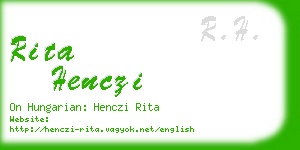 rita henczi business card